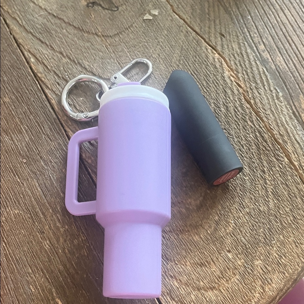 Purple Keychain Lipstick Holder